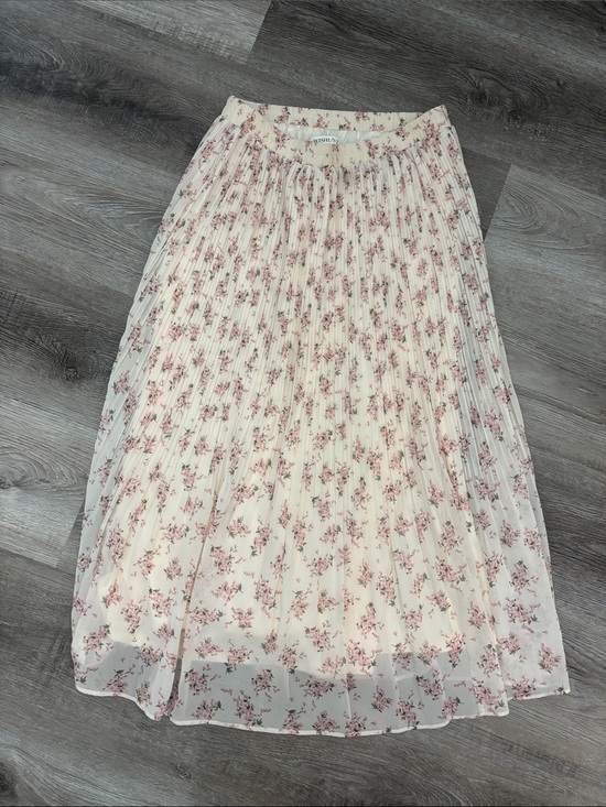 Wishlist Dresses & Skirts - WISHLIST Cream and Pink Floral Pleated Skirt size small